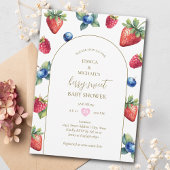 Moderne Retro Waterverf Berry Sweet Baby shower Kaart
