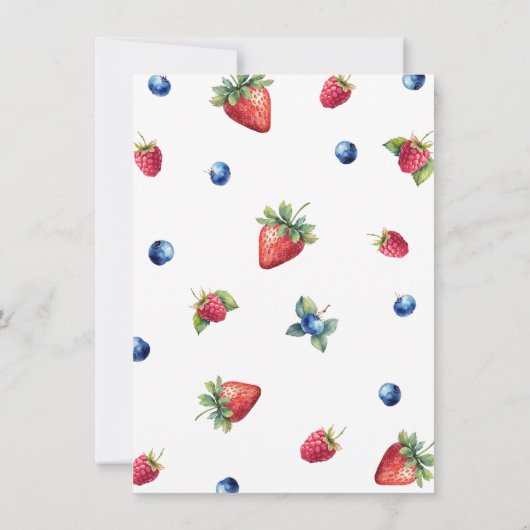 Moderne Retro Waterverf Berry Sweet Baby shower Kaart (Achterkant)