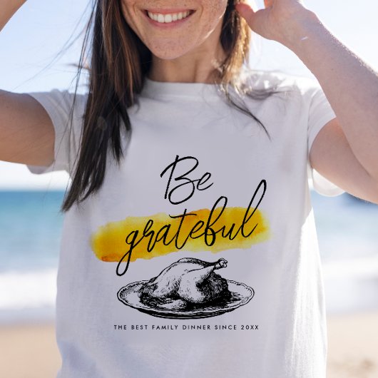 Moderne Retro Wees dankbare Thanksgiving Typografi T-shirt