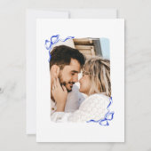 Moderne Retro Whimsical Blauwe Hand Getrokken Boog Kaart (Achterkant)