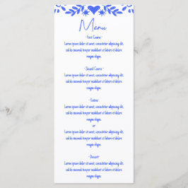 Moderne Retro Whimsical Blauwe Hand Getrokken Boog Menu