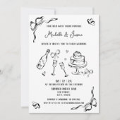 Moderne Retro Whimsical Unieke Handgetekende Boog  Kaart (Voorkant)