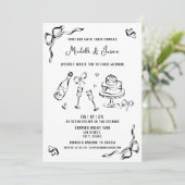 Moderne Retro Whimsical Unieke Handgetekende Boog  Kaart (Staand voorkant)