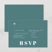 Moderne Retro Witte Moderne RSVP Kaart (Voorkant / Achterkant)