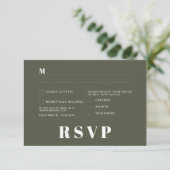 Moderne Retro Witte Moderne RSVP Kaart (Staand voorkant)