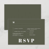 Moderne Retro Witte Moderne RSVP Kaart (Voorkant / Achterkant)