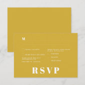 Moderne Retro Witte Moderne RSVP Kaart (Voorkant / Achterkant)