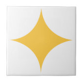Moderne Retro Yellow Starburst midden eeuw Tegeltje (Voorkant)