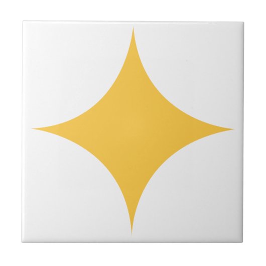Moderne Retro Yellow Starburst midden eeuw Tegeltje (Voorkant)