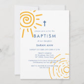 Moderne Retro Zon Doop Kruis Kaart (Voorkant)