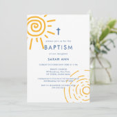 Moderne Retro Zon Doop Kruis Kaart (Staand voorkant)