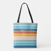 Moderne Retro Zonsondergang Strepen Persoonlijk Tote Bag (Achterkant)