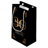 Moderne  Retro Zwart Goud 30e Verjaardag Klein Cadeauzakje (Achterkant Gekanteld)