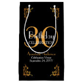 Moderne  Retro Zwart Goud 30e Verjaardag Klein Cadeauzakje (Voorkant)