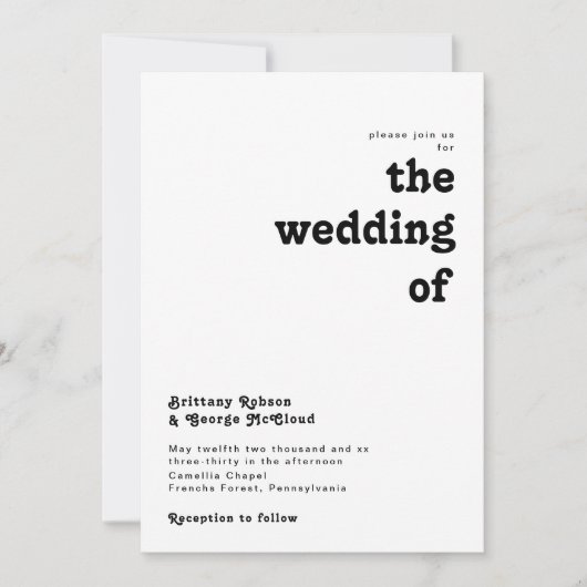 Moderne retrocessie van het huwelijk kaart (Voorkant)