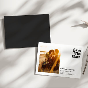 Moderne retroflectie horizontaal sparen de Datum Magnetische Uitnodiging