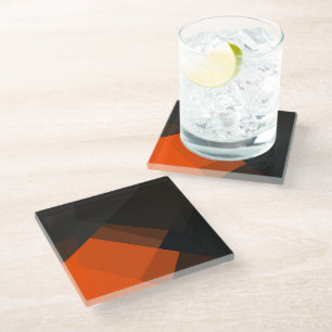Moderne retrokleuren geometrisch #13 glazen onderzetter
