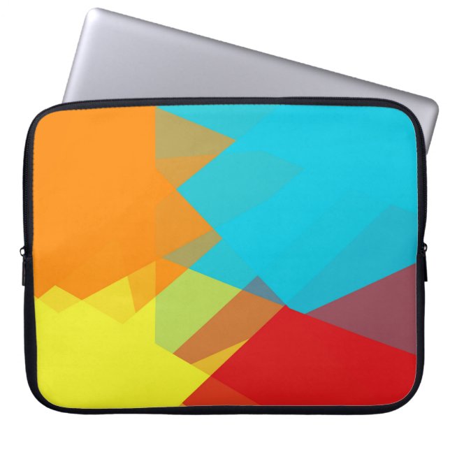 Moderne retrokleuren geometrisch #14 laptop sleeve (Voorkant)