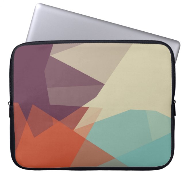 Moderne retrokleuren geometrisch #17 laptop sleeve (Voorkant)