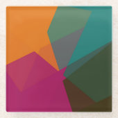 Moderne retrokleuren geometrisch #18 glazen onderzetter (Voorkant)