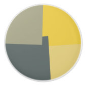 Moderne retrokleuren geometrische #5 keramische knop (Voorkant)