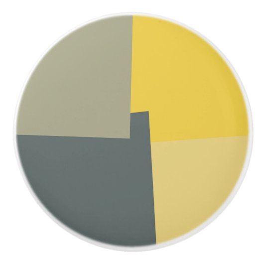 Moderne retrokleuren geometrische #5 keramische knop (Voorkant)