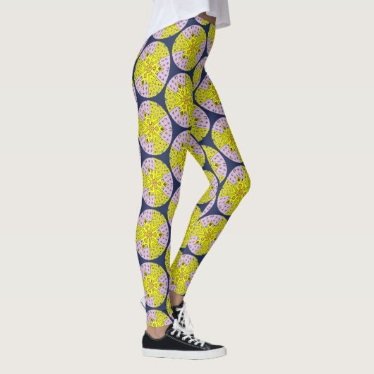 Moderne Retropatronen, cirkelpatroon Leggings (Rechts)