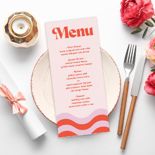 Moderne retroroze en Oranje typografie die me bind Menu