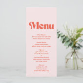 Moderne retroroze en Oranje typografie Menu (Staand voorkant)