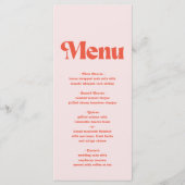 Moderne retroroze en Oranje typografie Menu (Voorkant)