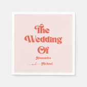 Moderne retroroze en Oranje typografie Servet (Voorkant)