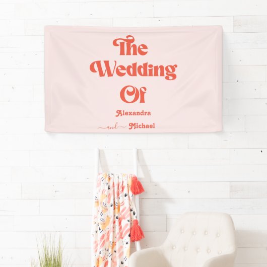 Moderne retroroze en Oranje typografie Spandoek (Insitu)