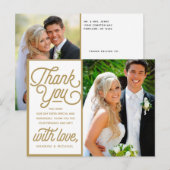 Moderne Retrostijl Dankjewel Trouwfoto Briefkaart (Voorkant / Achterkant)
