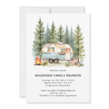 Moderne Reünie Rustiek Bos Eenvoudige uitnodiging