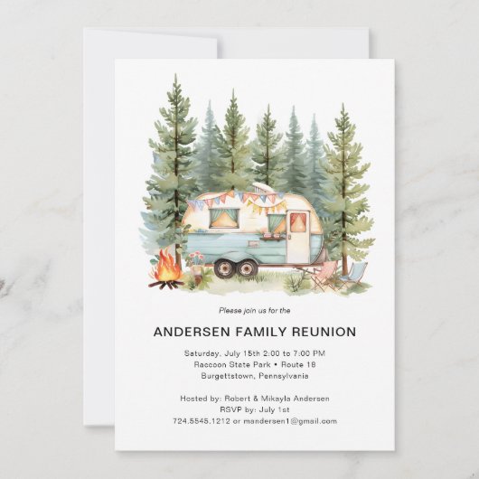 Moderne Reünie Rustiek Bos Eenvoudige uitnodiging (Voorkant)