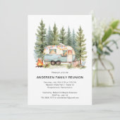 Moderne Reünie Rustiek Bos Eenvoudige uitnodiging (Staand voorkant)