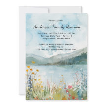 Moderne Reünie Rustieke Wildbloemen Uitnodiging