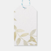 Moderne reuzengouden bladeren botanisch huwelijk cadeaulabel (Achterkant)