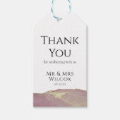 Moderne reuzenroze bruiloft Dank je Labels Cadeaulabel (Voorkant)
