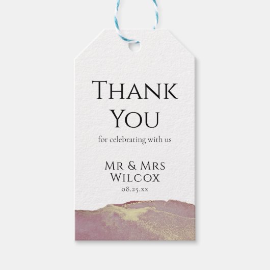 Moderne reuzenroze bruiloft Dank je Labels Cadeaulabel (Voorkant)