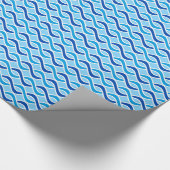 Moderne ribbons uit de middeleeuwen, kobalt & sky cadeaupapier (Hoek)