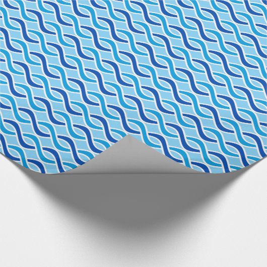 Moderne ribbons uit de middeleeuwen, kobalt & sky cadeaupapier (Hoek)