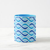 Moderne ribbons uit de middeleeuwen, kobalt & sky  mok (Midden)