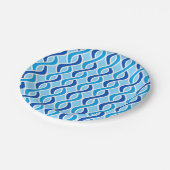 Moderne ribbons uit de middeleeuwen, kobalt & sky  papieren bordje (Gekanteld)