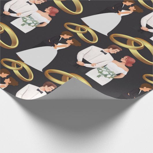 MODERNE RINGEN Trouwdag Cadeaupapier (Hoek)