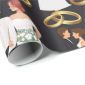 MODERNE RINGEN Trouwdag Cadeaupapier (Rol Hoek)