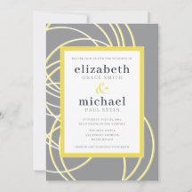Moderne Rings Elegant Yellow and Gray Wedding