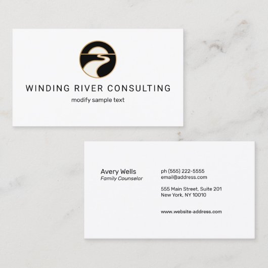 Moderne River Sun Horizon Professional Logo Visitekaartje (Voorkant / Achterkant)