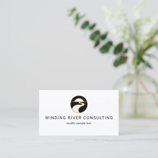 Moderne River Sun Horizon Professional Logo Visitekaartje (Staand voorkant)