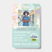 Moderne RN Aangepaste Foto ID Naam Teal Badge (Voorzijde)
